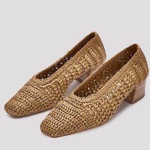 Miista London Noa Legno Woven Raffia Pumps